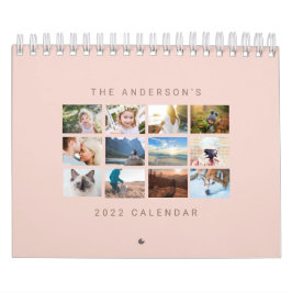 Simple Minimalist Anpassningsbar 2022  Rosa Photo Kalender