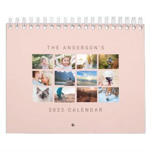Simple Minimalist Anpassningsbar 2022  Rosa Photo Kalender