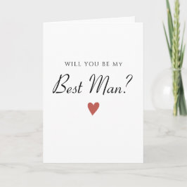 Simple Minimalist Best Man Kort
