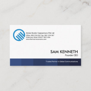 Simple Minimalist Blue Shades Rand Founder CEO Visitkort