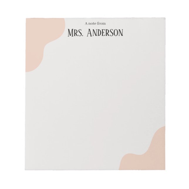 Simple Minimalist Boho Teacher Notepad  Anteckningsblock (Framsida)