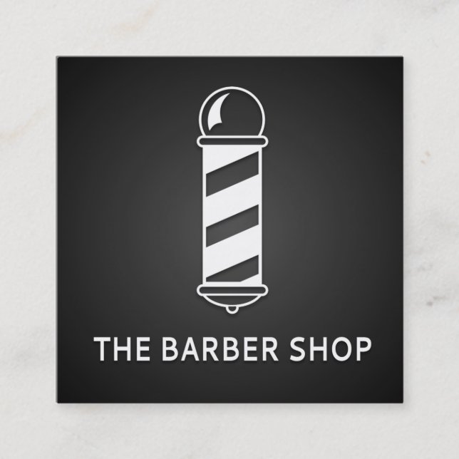 Simple Minimalist Chalkboard Barber Shop Fyrkantigt Visitkort (Framsida)