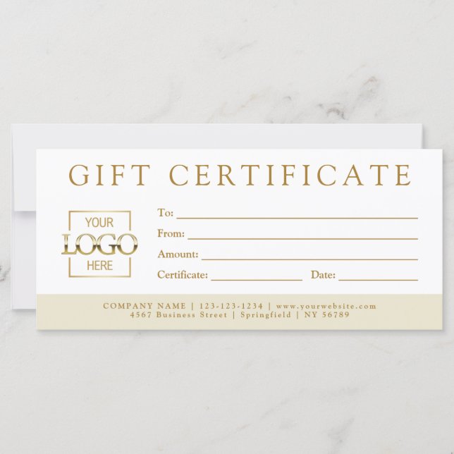 Simple Minimalist Custom Business Gift Certificate (Framsida)