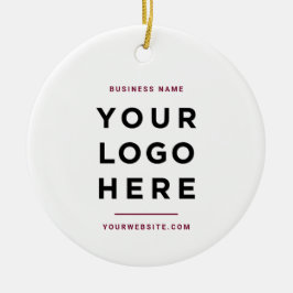 Simple Minimalist | Custom Business Logo Burgundy Julgransprydnad Keramik