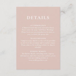 Simple Minimalist Dusty Pink Blush Wedding Details Tilläggskort