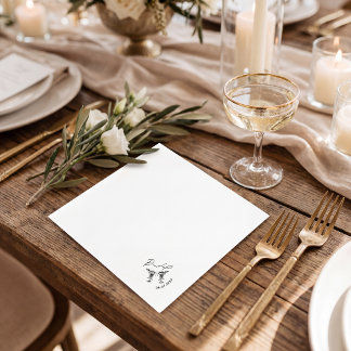 Simple minimalist hand drawn chic coctail pappersservett