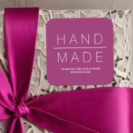 Simple Minimalist Handmade Business Support Fyrkantigt Klistermärke