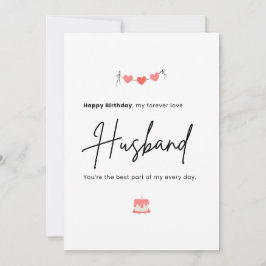 Simple Minimalist Husband Birthday Kort
