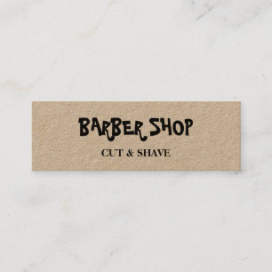 Simple Minimalist Kraft Barber Shop Mini Visitkort