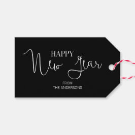 Simple Minimalist Modern Gott nytt år Presentetikett