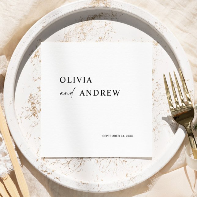 Simple Minimalist & Modern | Wedding Napkins Pappersservett (Skapare uppladdad)
