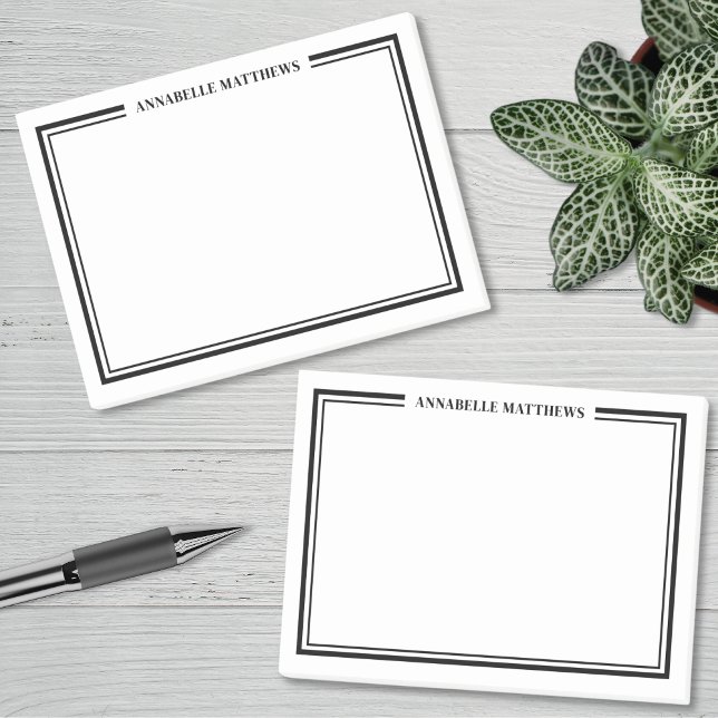 Simple Minimalist Monogram Post-it Block (Simple Minimalist Monogram Post-it Notes)