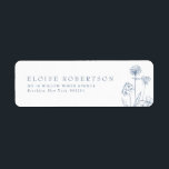 Simple Minimalist Periwinkle Wildflower Address Returadress Etikett<br><div class="desc">Simple Minimalist Elegant Dusty Blue Periwinkle Modern Wedding Address label with wildflowers. Please find more matching designs and variations from my store. And feel free to contact me for further customization or matching items.</div>