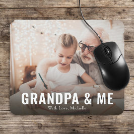 Simple Minimalist Photo Calligraphy Grandpa och Me Musmatta
