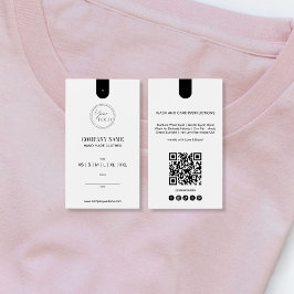 Simple Minimalist QR Code Clothing Price Tag Label Visitkort