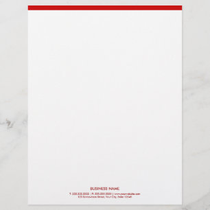 Simple Minimalist Red Gräns Letterhead Brevhuvud