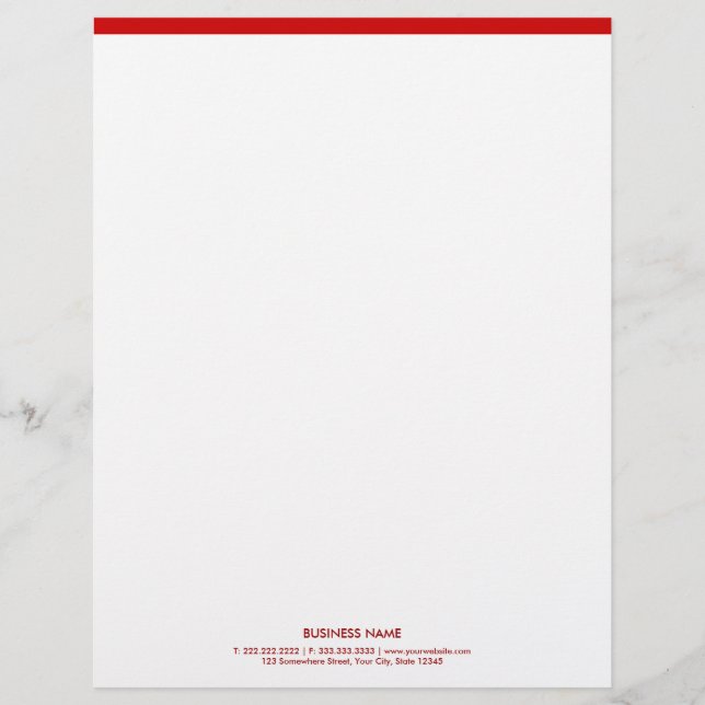Simple Minimalist Red Gräns Letterhead Brevhuvud (Framsida)