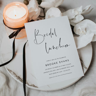 Simple Minimalist Script Bridal Luncheon Inbjudningar