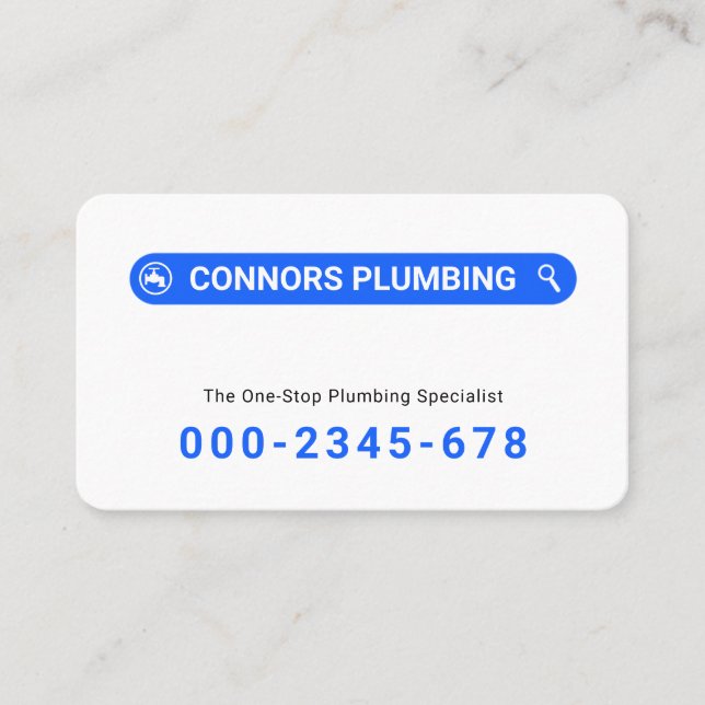 Simple Minimalist Searching Plumber Service Visitkort (Framsida)