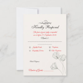 Simple Minimalist Wedding RSVP Card OSA Kort
