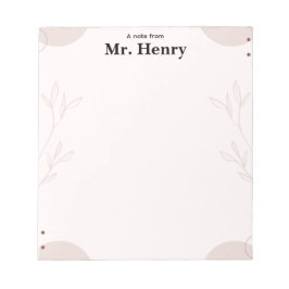 Simple Minimaslist Boho teacher Notepad Anteckningsblock