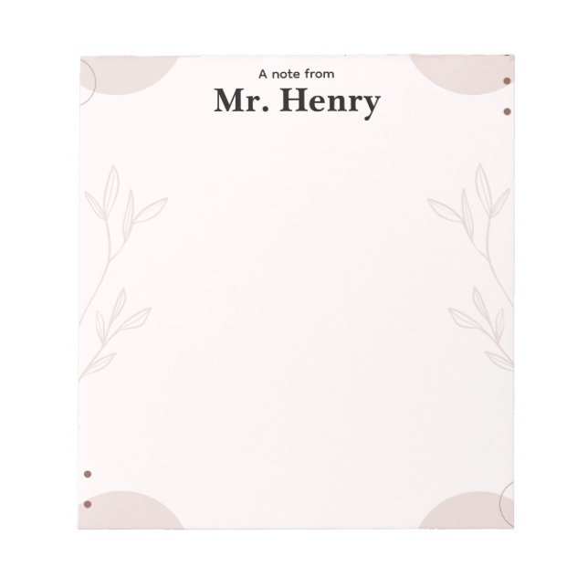 Simple Minimaslist Boho teacher Notepad Anteckningsblock (Framsida)