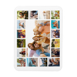 Simple Modern 17 Photo Collage Magnet