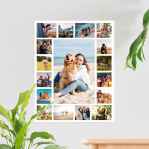 Simple Modern 17 Photo Collage Poster