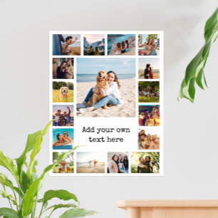Simple Modern 17 Photo Collage Poster