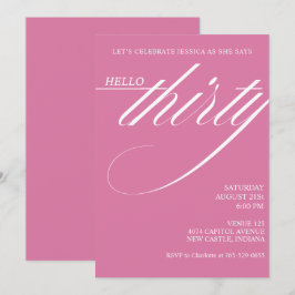 Simple Modern 30th Birthday Inbjudningar