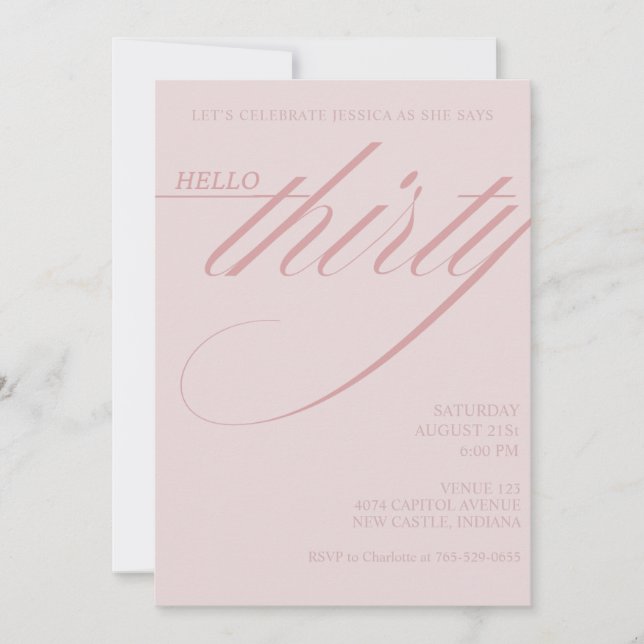 Simple Modern 30th Birthday Inbjudningar (Framsida)