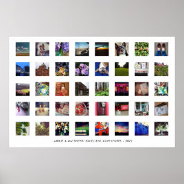 Simple Modern 40-kvadratstreck minneskollage Poster