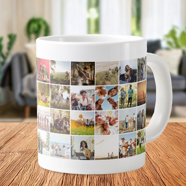 Simple Modern 48 Photo Collage Jumbo Mugg (Skapare uppladdad)