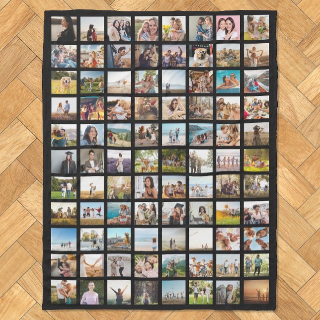 Simple Modern 88 Photo Collage Fleecefilt (Skapare uppladdad)