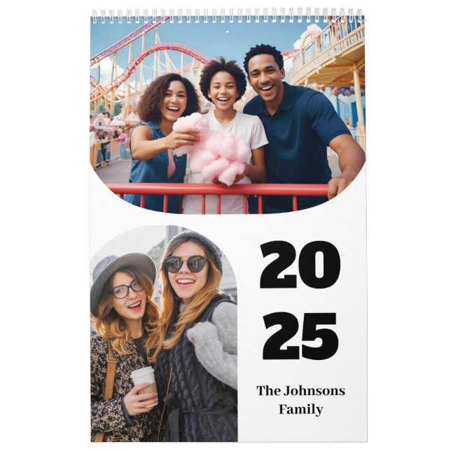 Simple Modern Anpassningsbar 26 Photos Family 2025 Kalender (Omslag)