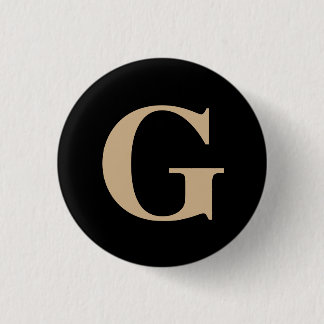 Simple Modern Anpassningsbar Initial Black and Bei Knapp