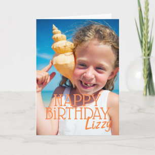 Simple Modern Anpassningsbar Photo Birthday Hälsni Kort