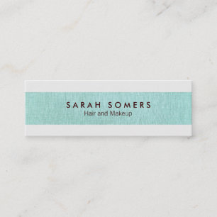 Simple Modern Aqua Linen Cosmetology Minimalist Mini Visitkort
