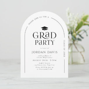 Simple Modern Arch Typography Studenten Inbjudningar
