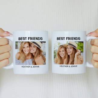 Simple Modern Best Friends Photo Kaffemugg