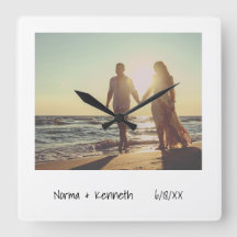 Simple Modern Black and White Newlyed Photo