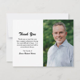 Simple Modern Black and White Photo Funeral Tack Kort