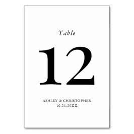 Simple Modern Black and White Wedding Bordsnummer