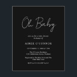 Simple Modern Black Budget Baby Shower-inbjudan<br><div class="desc">Modern kallduschinbjudan till svart budgetdusch med en enkel design med "Oh Baby" i ett stil-skript som skrivstil. Denna elegant könsneutrala inbjudan med minimalistisk layout är underbar oavsett om du har en pojke eller en flicka.</div>