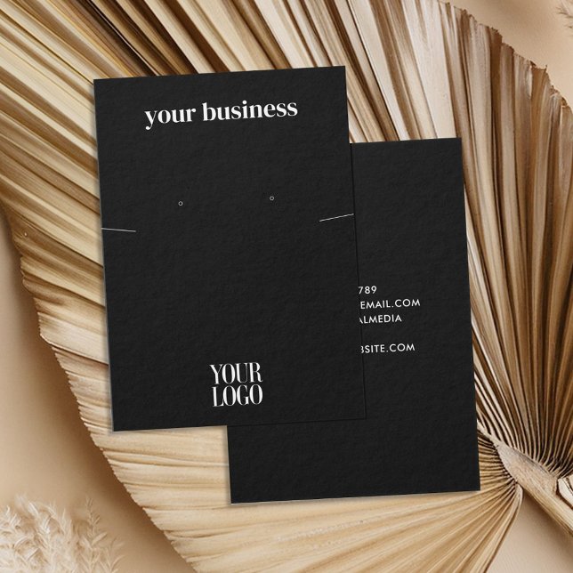 Simple Modern Black Jewelry Earring Visning Card Visitkort (Skapare uppladdad)