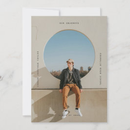 Simple Modern Black TypoGraph Studenten Photo Inbjudningar