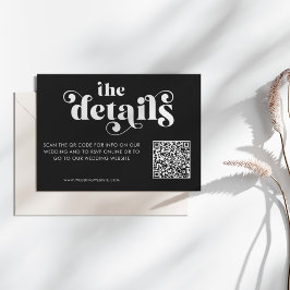 Simple Modern Black & White Details Card Tilläggskort