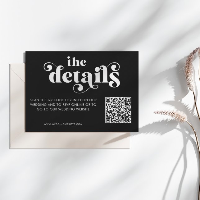 Simple Modern Black & White Details Card Tilläggskort (Skapare uppladdad)