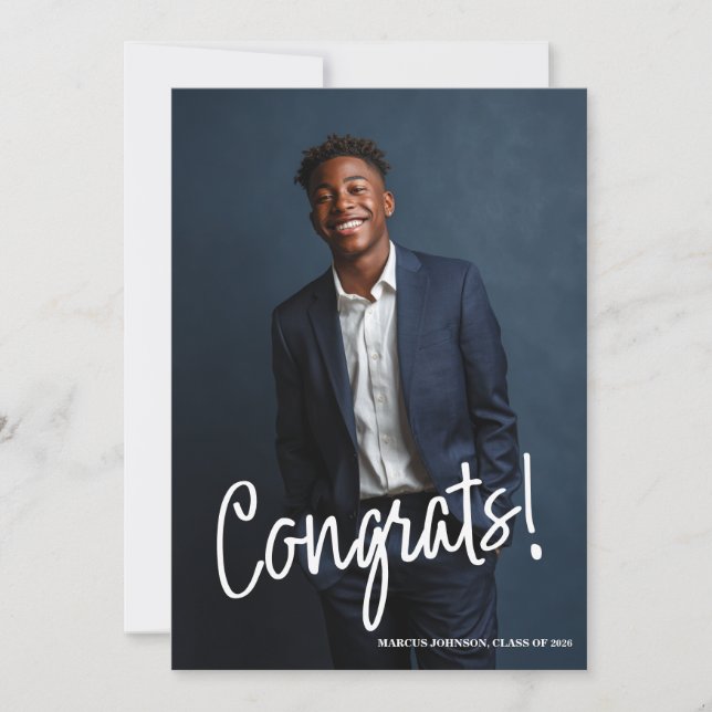 Simple Modern Blue Photo 2026 Graduation Party Inbjudningar (Framsida)