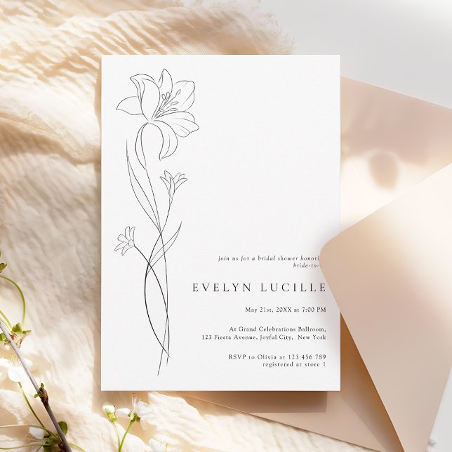 Simple Modern Boho Floral Bridal Shower Inbjudningar (Skapare uppladdad)